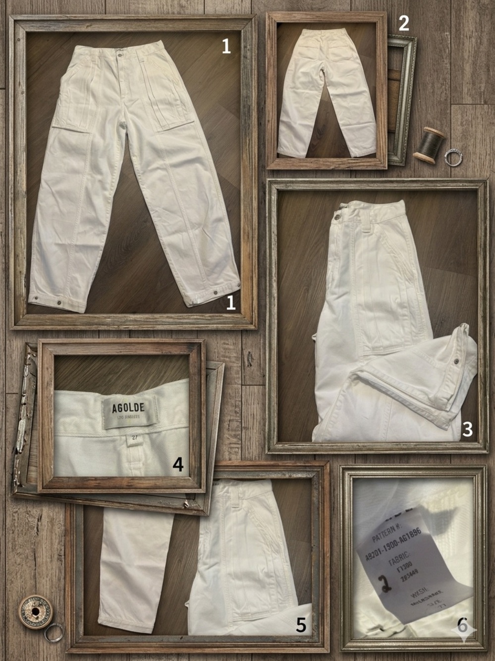 Agolde Cream High-Rise Carpenter Pants